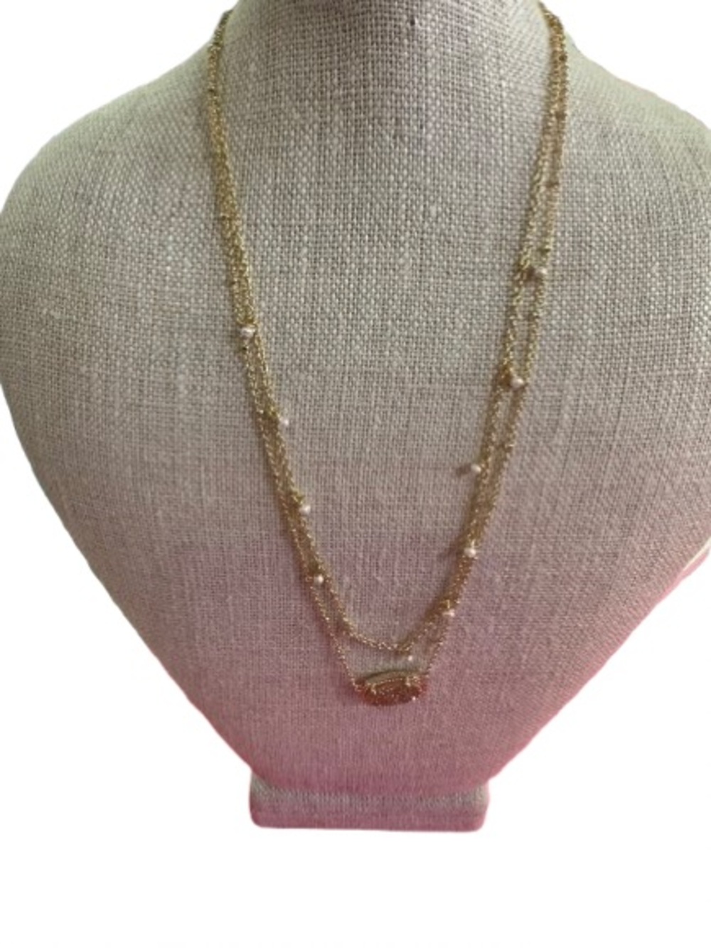 Kendra Scott Gold Double-Layer Necklace with Pearl Accents